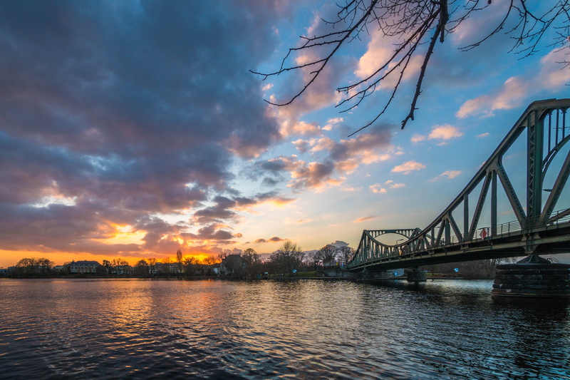 evening, transportation, water, sunset, waters, bridge, clouds, travel, evening sky, river, nature, tourism, connection, dusk, abendstimmung, setting sun