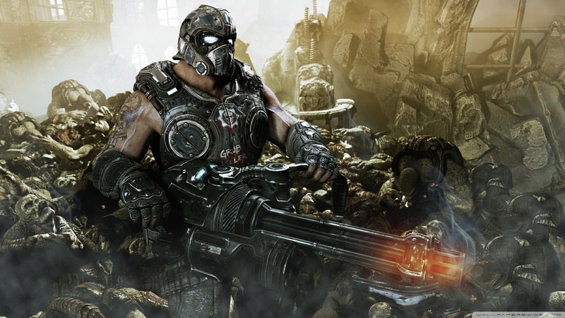 Action, Chain Gun, 1080P, Gear of War, killer, art, fighting, war, grub, video, gears, hd, games, enemy, Adventure