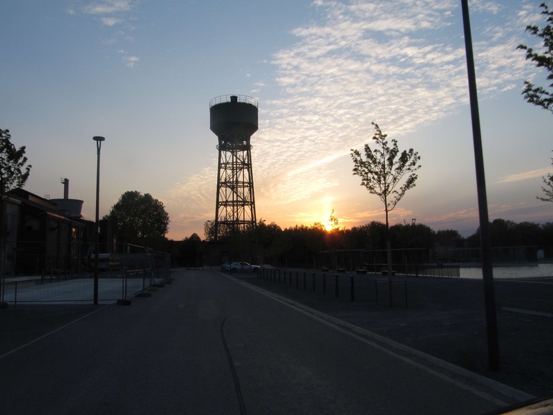 technology, dinslaken, silhouette, nrw, building exterior, architecture, nature, tower, road, wasserturm, bergpark, lohberg, no people, energie, water tower - storage tank