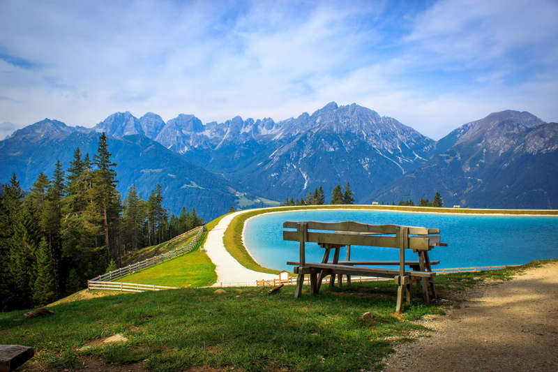 break, wooden, bank, photograph, landscape, tranquility, plant, waters, mountain peak, woods, wood, mountain, outdoors, alpine, painting, viewpoint, no people