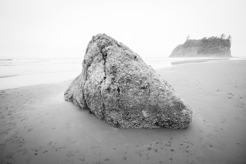 beauty in nature, ruby, sea, horizon over water, olympic national park, coast, washington beach, tranquil scene, ocean, sand, black and white, water, stack rock
