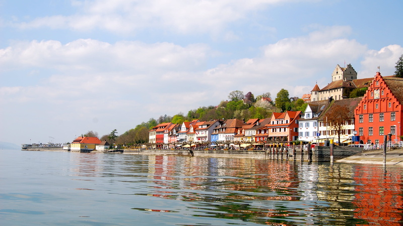 tree, nature, residential district, meersburg, no people, sky, germany, bismarckpl. 3, konstanz, building, outdoors, lake, reflection, village, bodensee