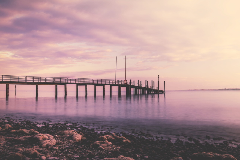 reflection, sunset, konstanz, shore, seashore, nature, beauty in nature, seascape, dock, outdoors, scenics - nature, landscape, pier, bridge, idyllic, rocks