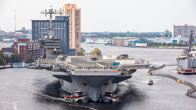 military, USS Harry S. Truman, vehicle, ship, 4K