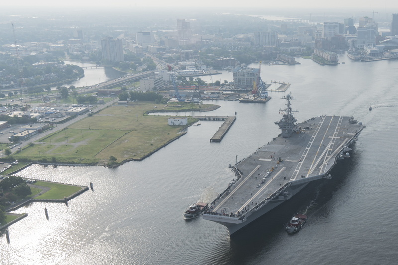 city, aircraft carrier, usn, business, ship, aerial view, outdoors, freight transportation, high angle view, nautical vessel, united states navy, naval