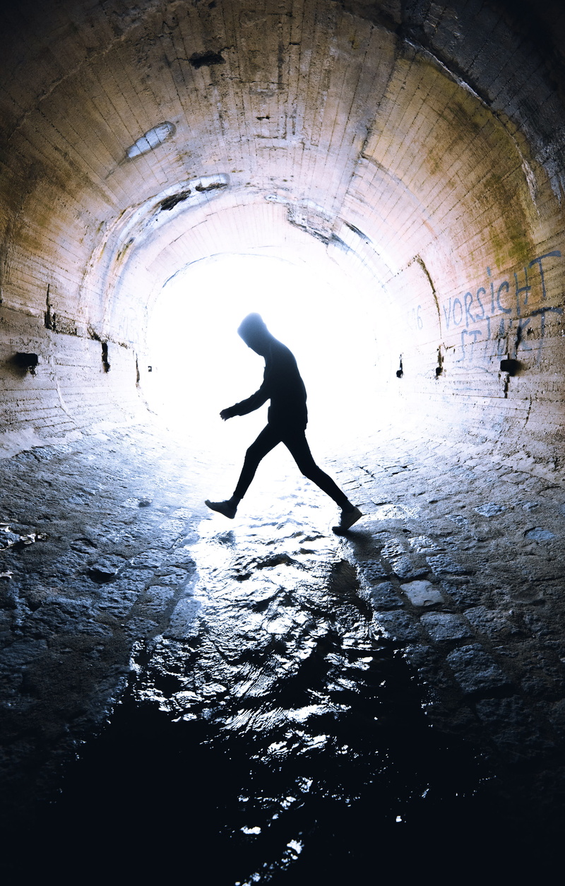 building, tomb, pollution, bunker, inside, arch, crypt, spire, lifestyles, real people, dungeon, silhouette, hole, person, man, human arm, architecture