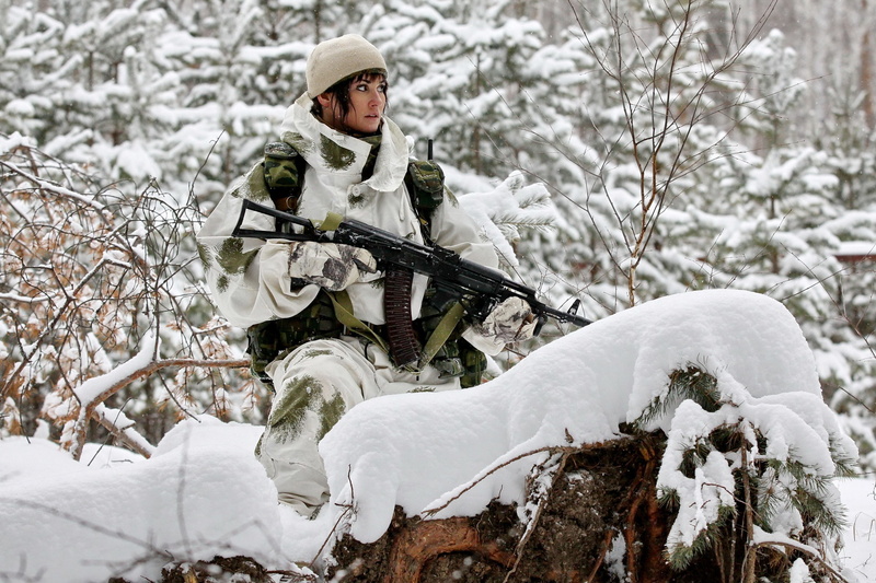 forest, camouflage, warm clothing, young Adult, government, fighting, hunting, women, black, woodland, snow, military, men, war, one Person, armed Forces