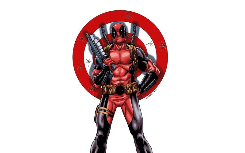 deadpool, bullseye, cartoon/comic, hd, white, 1080P