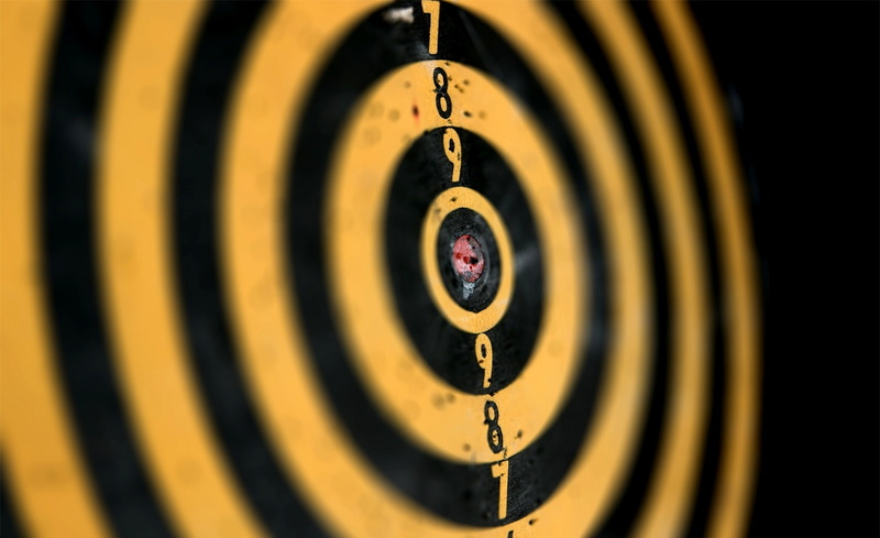 number, black color, ten, Darts, accuracy, skill, close-up, black, minute hand, concentric, single object, sport, yellow, Sports, retro styled, no people