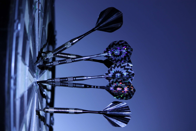 4K, sport, nature, game, close-up, colored background, blue, beauty in nature, dartboard, sky, illuminated, darts, target, outdoors, adult, blue background