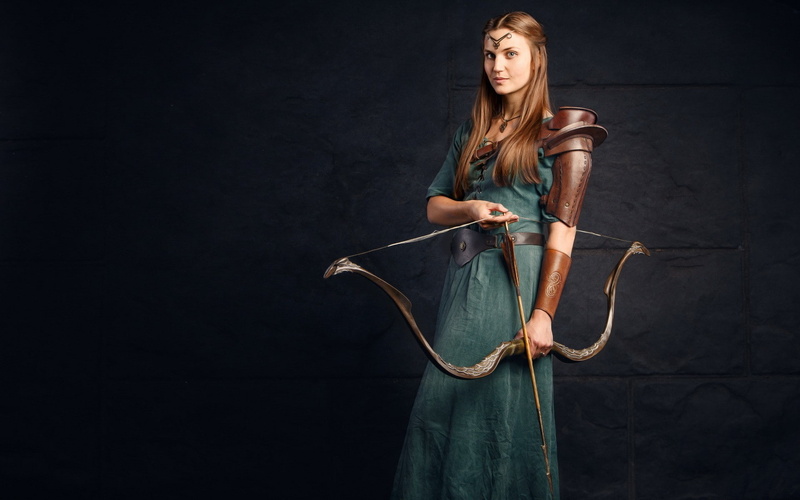 cosplay, fantasy art, women, archer, archery, model, 1080P