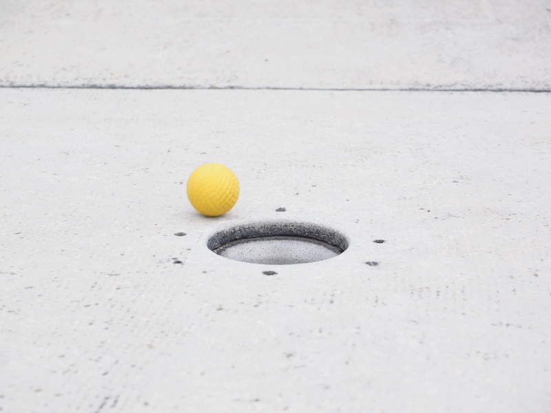 train, leisure activity, sport, round, hole, day, minigolf ground, ball, golf, miniature golf, eternit track, close-up, tennis, still life, precision sport