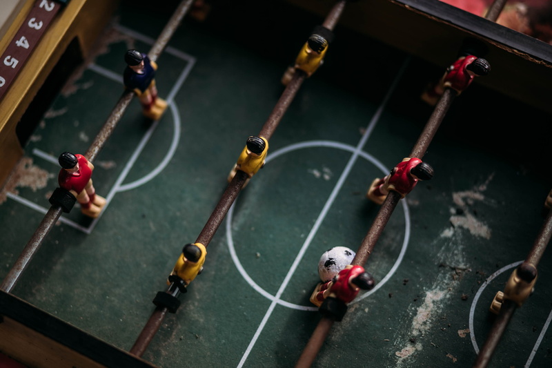 sport, ball, city, sports equipment, outdoors, high angle view, 2K, representation, cooperation, top, soccer, metal, table, entertainment, photography