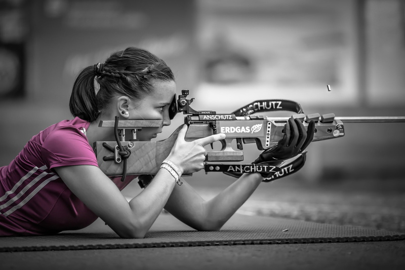 selective coloring, shooting, women, 1080P, sports