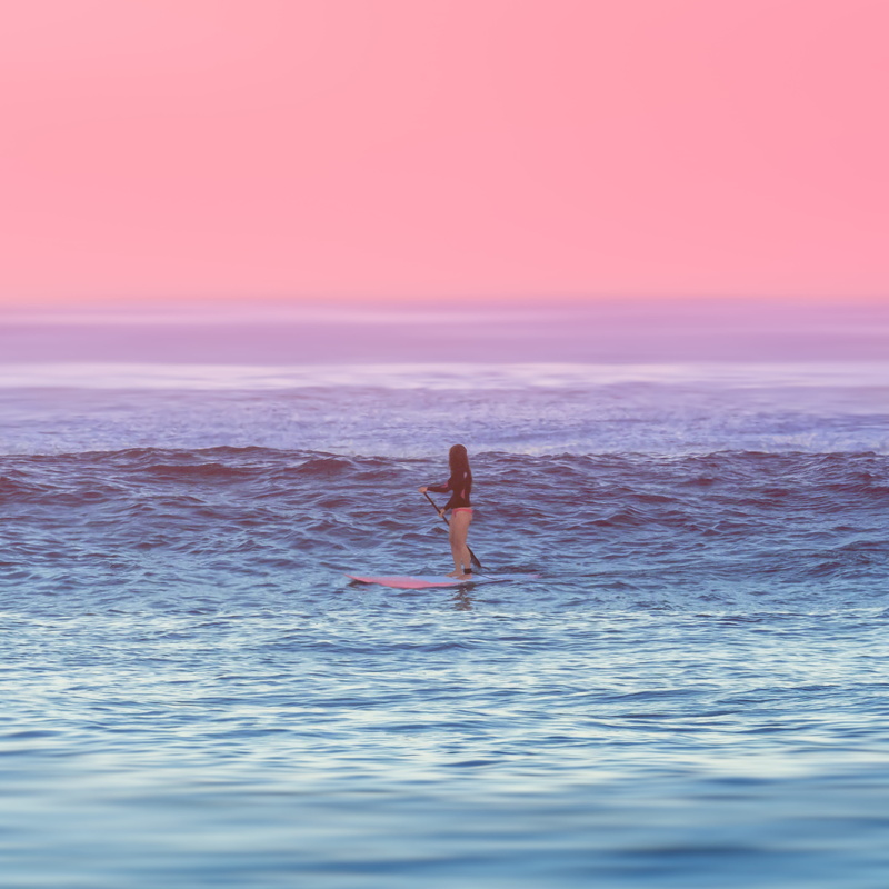 middle, nature, boat, scenics - nature, woman, water, riding, outdoors, trip, sky, sunset, vacations, leisure activity, lifestyles, sea, boarding, one person