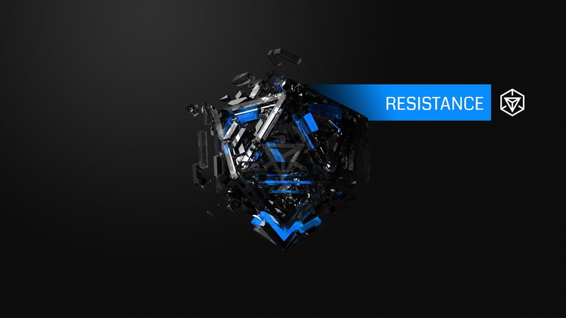 hexagon, Ingress, Justin Maller, blue, 2K, Resistance