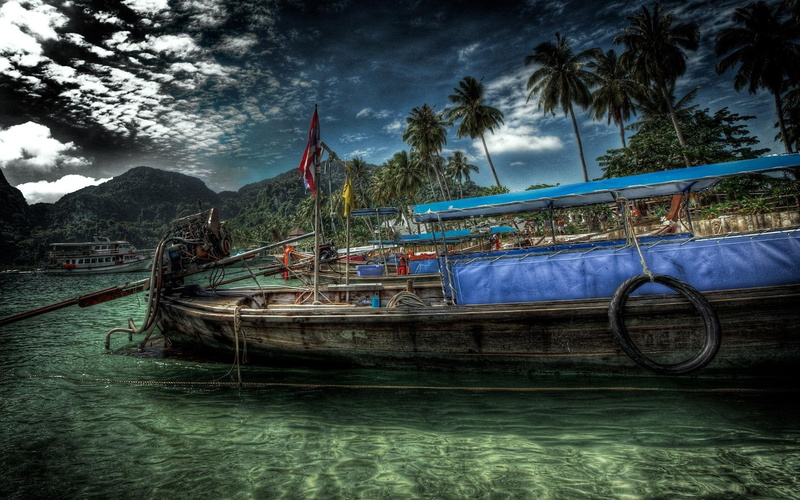 intriguing, 1080P, nature, boat, boats, nature and landscapes, old, water
