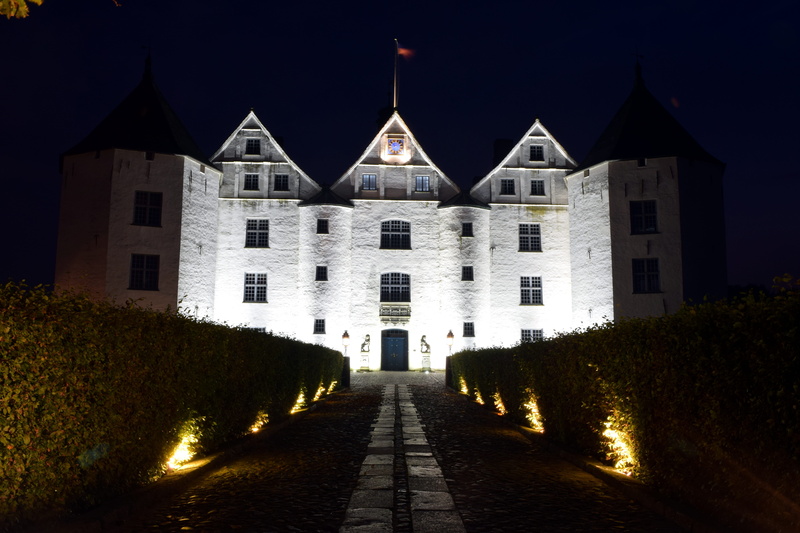 built structure, the past, night, nature, mansion, luxury, footpath, glücksburg, moated castle, long exposure, city, residential district, architecture
