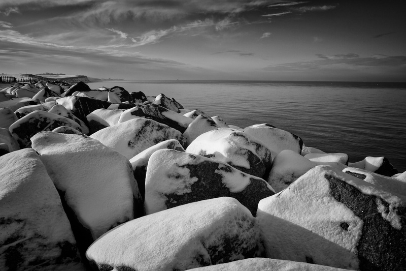 Kent, sea, covered, scene, day, Winter time, beauty in nature, rock - Object, tranquility, scenics - nature, snow, water, no People, tranquil scene, horizon over water