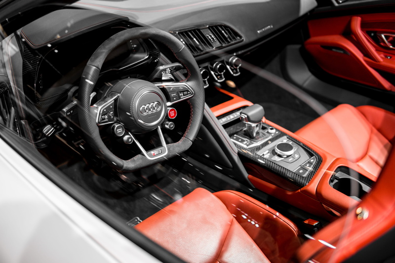closeup, technology, metal, steering, vehicle, car, audi, control panel, wheel, land vehicle, car interior, black, alloy, mode of transportation, motor vehicle