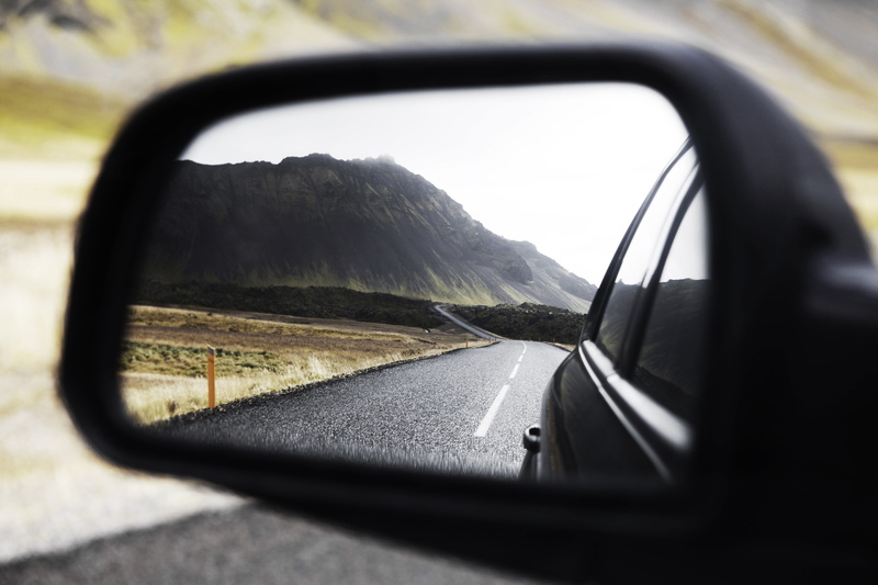 motion, driving, nature, mode of transportation, vehicle, mirror, 5K, road trip, no people, vehicle interior, road, black, travel, transportation, on the move