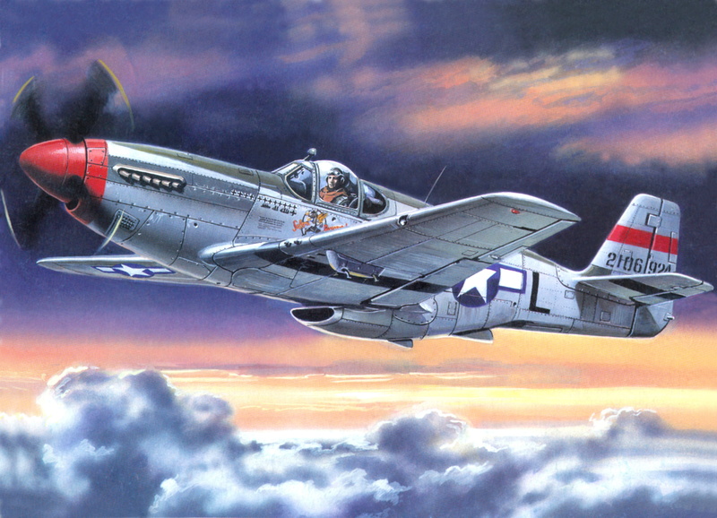 P-51S, WW2, art, American, the sky, " Mustang", figure, clouds, the plane, 5K