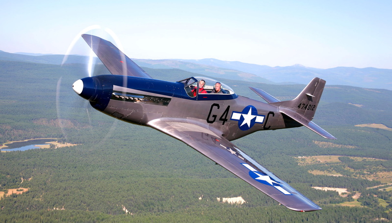 retro, North American, the plane, landscape, fighter, the sky, P-51, Mustang, 1080P