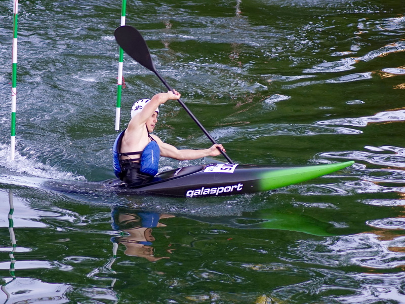 young, Kayak, oar, real people, exercising, river, adults only, full length, recreational Pursuit, water Sport, man, motion, rowing, safety, sitting, water