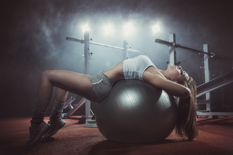 female, ball, workout, blonde, gym, 5K