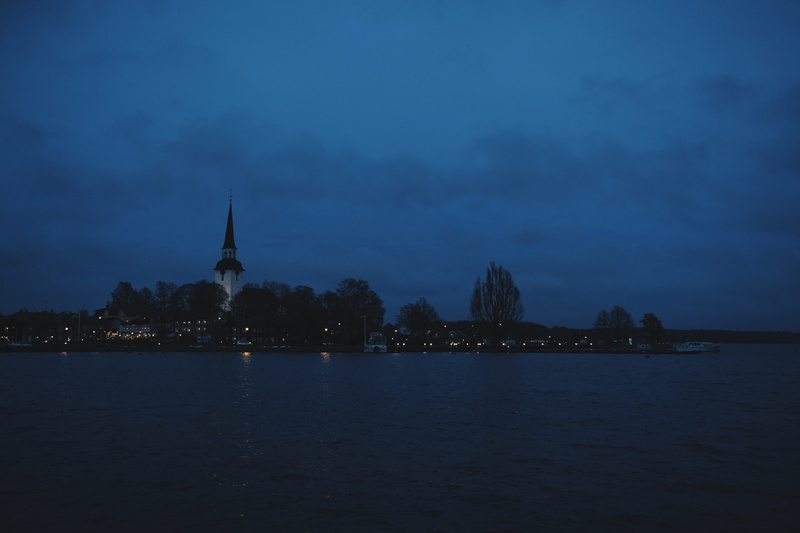 religion, sky, history, mälaren, mariefred, harbor, city, tree, water, docks, nature, the past, no people, sweden, lake, winter, night, outdoors, waterfront