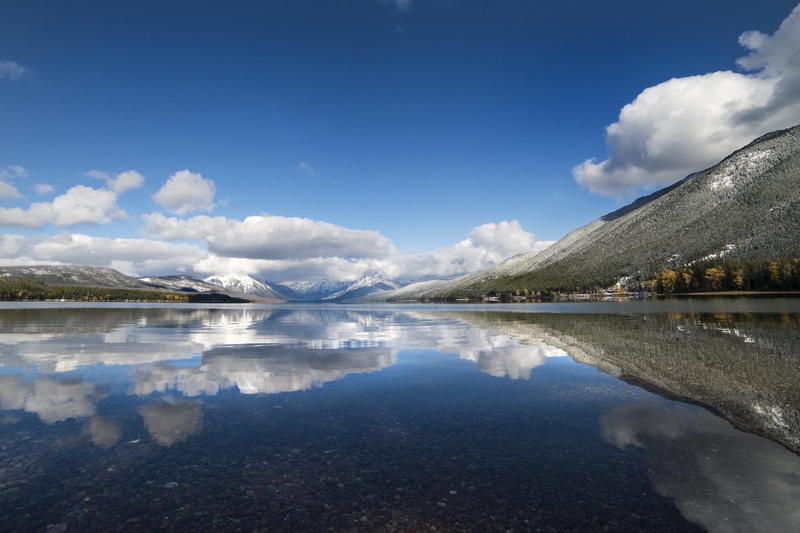 lake mcdonald, landscape, cloud - sky, peaceful, lake, nature, built structure, tree, beauty in nature, mountain, no people, day, idyllic, glacier national park