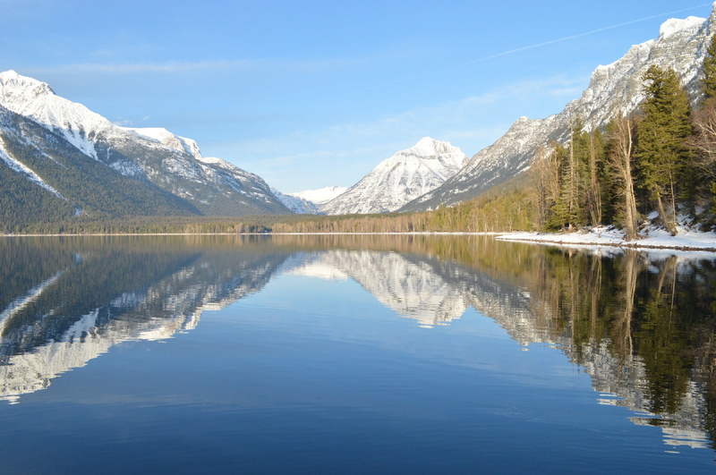 water, lake, snow, alpine, outdoors, mountains, day, mountain, nature, skyline, scenics, snowcapped mountain, tree, landscape, 2K, waterfront, trees, peak
