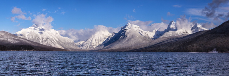 melting, wilderness, scenics - nature, mountain, day, outdoors, ice, snow, cold temperature, mcdonald, water, sky, nature, winter, river, landscape, blue