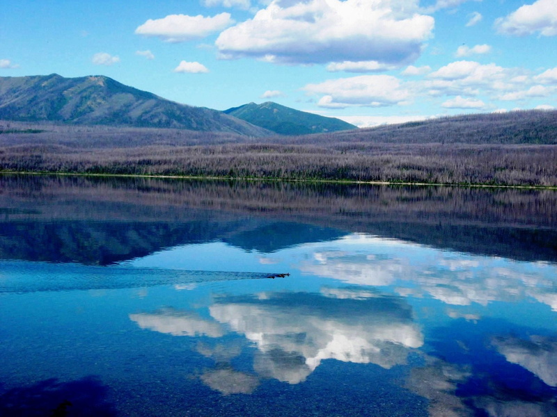 Lake, Sun, Landscape, Earth, Nature, 1080P, Lake McDonald, Cloud