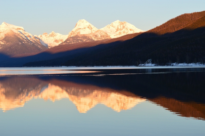 beauty in nature, tranquil scene, 2K, glacier national park, idyllic, usa, day, lake, montana, no people, mountain, clear sky, tranquility, reflection