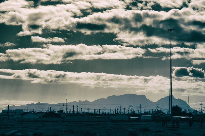 clouds, building exterior, shadow, sea, contrast, poverty, 5K, silhouette, nature, water, township, devils peak, architecture, settlement, transportation