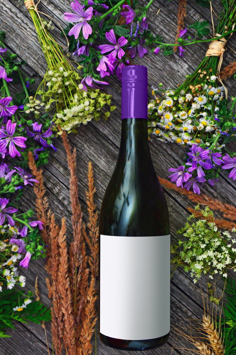 refreshment, blooming, bottle, plant, plants, liquor, 5K, freshness, food and drink, near, alcohol, wood - material, no people, container, red wine, glass