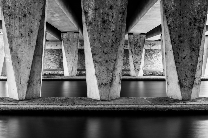 river, architecture, built structure, reflection, bridge - man made structure, connection, waterfront, no people, below, outdoors, construction, nature