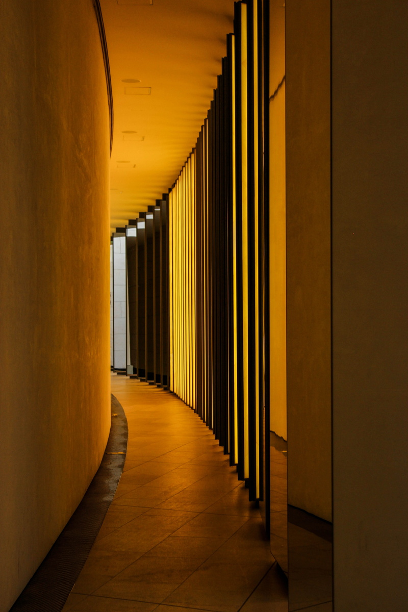 yellow, colonnade, no people, structure, louis vuitton, vintage, floor, indoors, foundation, mirror, built structure, the way forward, hallway, architecture