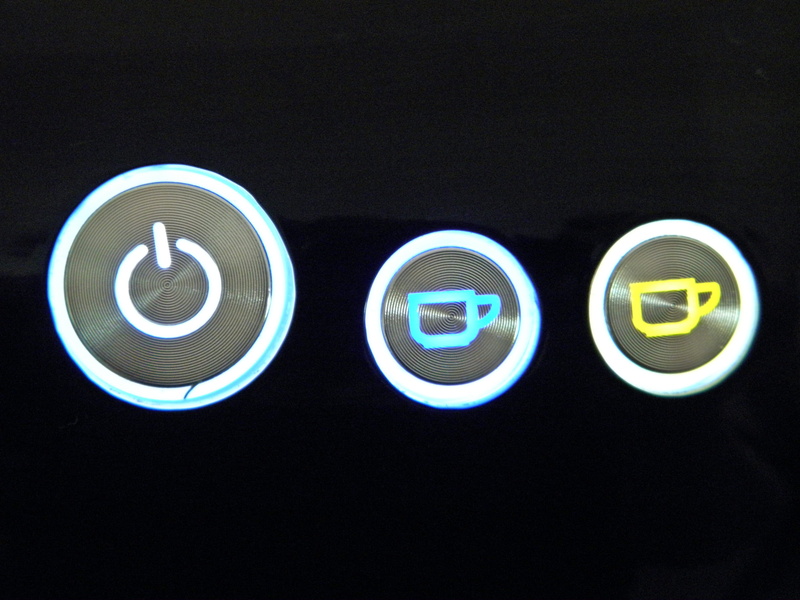 navigation elements, glowing, control, control Panel, 4K, illuminated, Buttons, neon, day, close-up, Tassimo, blue, push Button, Tea, technology, still life