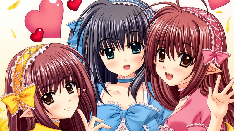 4K, Shuffle!, Lisianthus (Shuffle!), Kikyou (Shuffle!), Anime, Yae Sakura (Shuffle!)