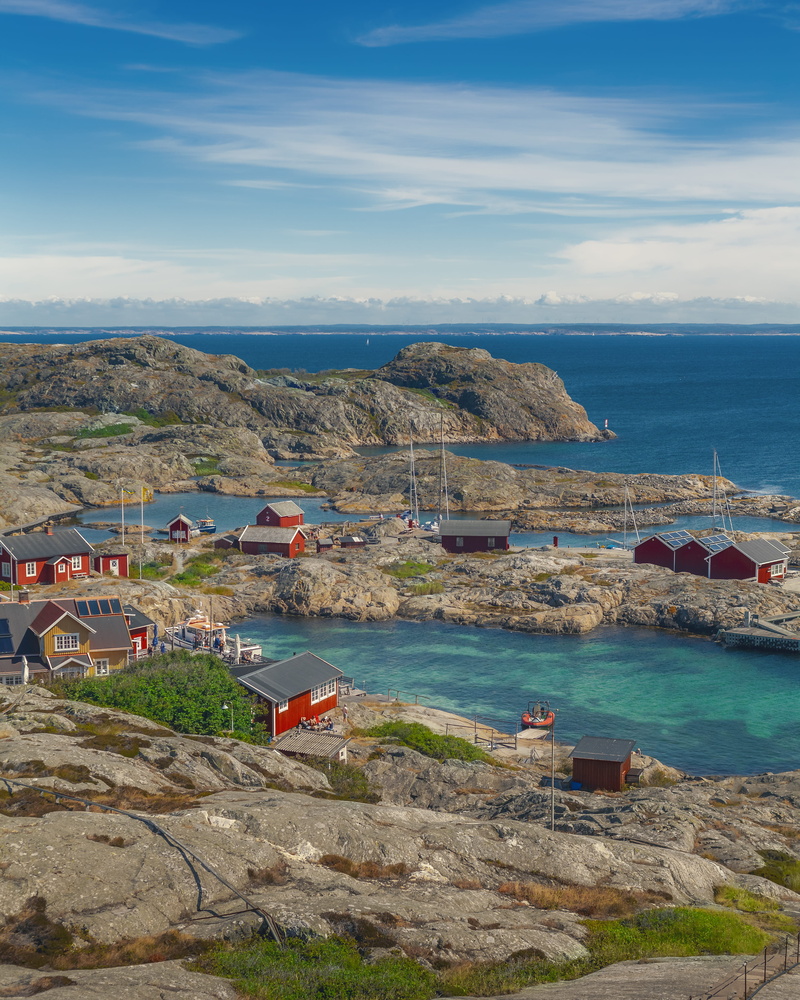 beach, famous Place, horizon, rock - Object, scenics, summer, water, harbor, cultures, rock, europe, bay Of Water, bohuslän, town, near, boat, sky, mountain