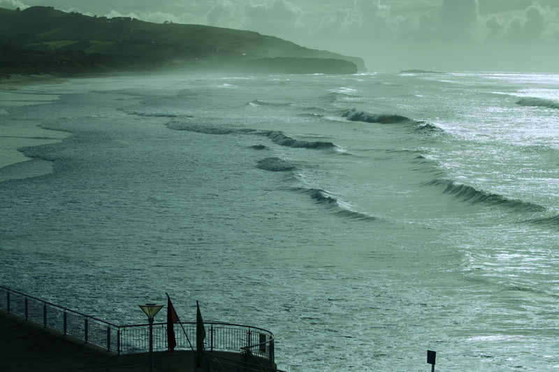 wave, beach, idyllic, beauty in nature, sea, dunedin, power in nature, tranquility, water, high angle view, nature, sky, flowing water, sport, scenics - nature