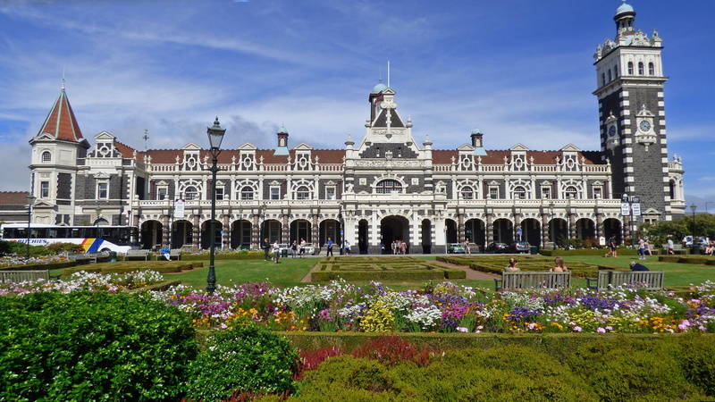 Station, daytime, flower, New Zealand, built structure, tourism, spire, landmark, arch, incidental people, the past, nature, formal garden, architecture