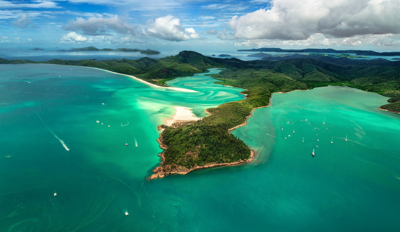 non-urban scene, outdoors, ship, idyllic, New Zealand, sky, scenics - nature, sea, aerial view, beach, land, nature, 1080P, cloud - sky, waterfront, tranquility