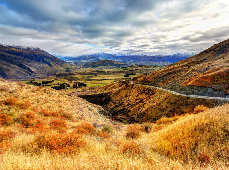 autumn, wide, day, no people, beauty in nature, valley, 5K, grass, queenstownlakesdistrict, Zealand, field, landscape, cloud - sky, rolling landscape