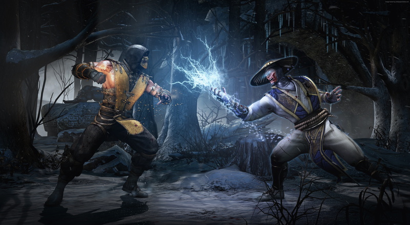 illuminated, outdoors, PC, Mortal Kombat X, water, mid adult, arts culture and entertainment, headwear, holding, 4k, screenshot, full length, raiden, motion