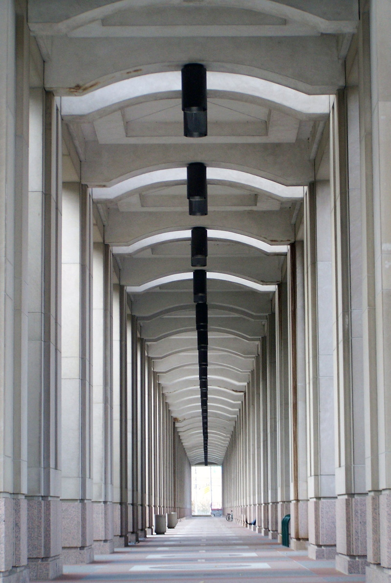 cement, perspective  view, walkway, group, marble, vanishing point, architectural Column, view, Lights, daytime, trophy, architecture, 1080P, hallway