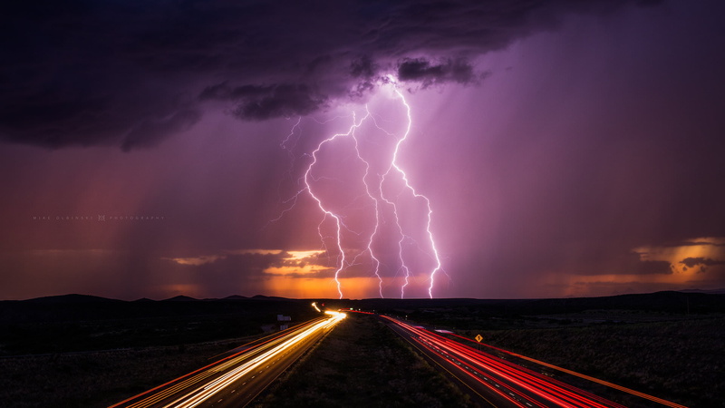 illuminated, road, motion, lightning, power, environment, power in nature, sky, night, danger, storm, sign, nature, beauty in nature, ahead, long exposure