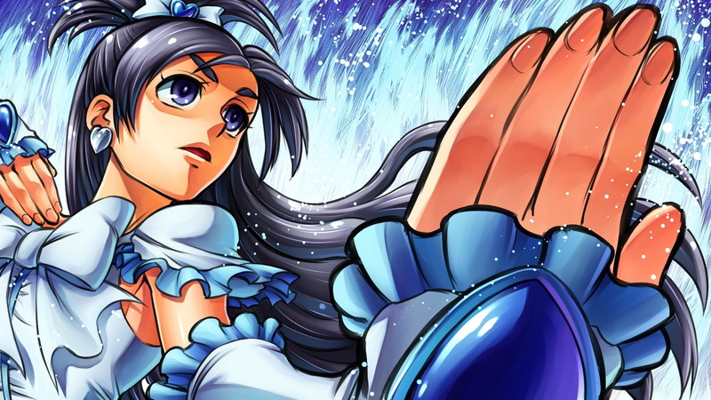yukishiro, precure, futari, cure, fight, white, honoka, ahead, 1080P, stance